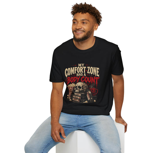 My Comfort Zone Has a Body Count – Retro Horror Movie T-Shirt