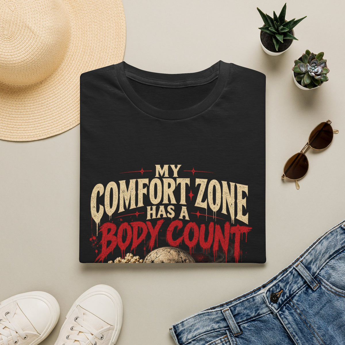 My Comfort Zone Has a Body Count – Retro Horror Movie T-Shirt