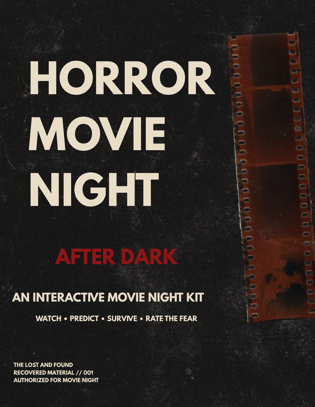 Horror Movie Night: After Dark | Interactive Printable Kit